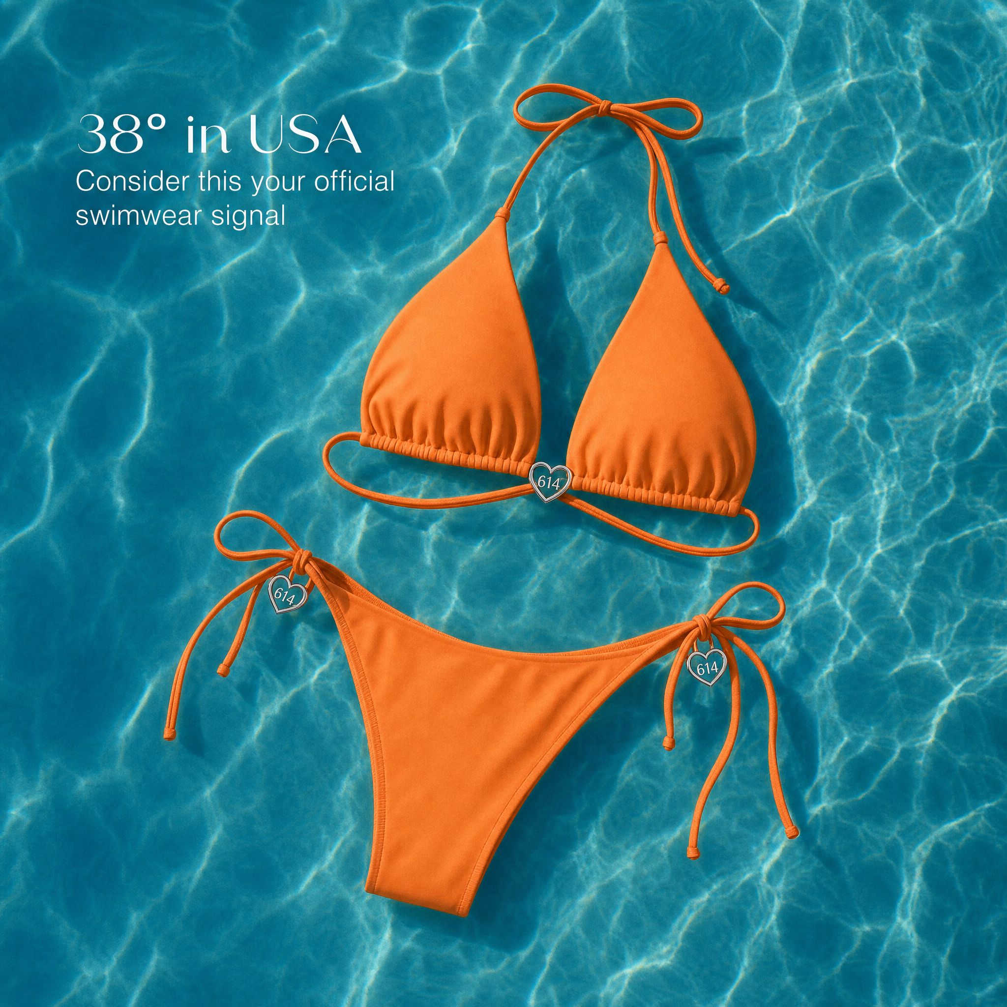 Terry Crush Orange Bikini Set